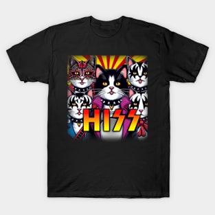 HISS - KISS band gift for cat lovers - Funny music T-Shirt